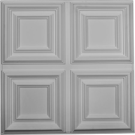 EKENA MILLWORK 23 3/4"W x 23 3/4"H 1 5/8"P Quatro Square Ceiling Tile CT24QA